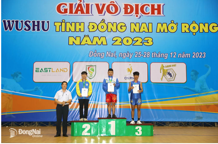 Chủ nhà Đồng Nai xếp hạng nhì Giải vô địch Wushu Đồng Nai mở rộng năm 2023