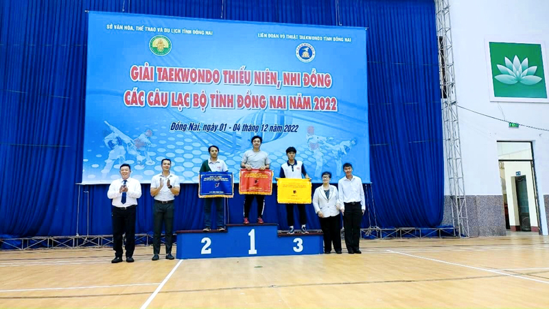 Huyện Nhơn Trạch giành hạng nhất toàn đoàn Giải Taekwondo Thiếu niên, Nhi đồng các Câu lạc bộ tỉnh Đồng Nai